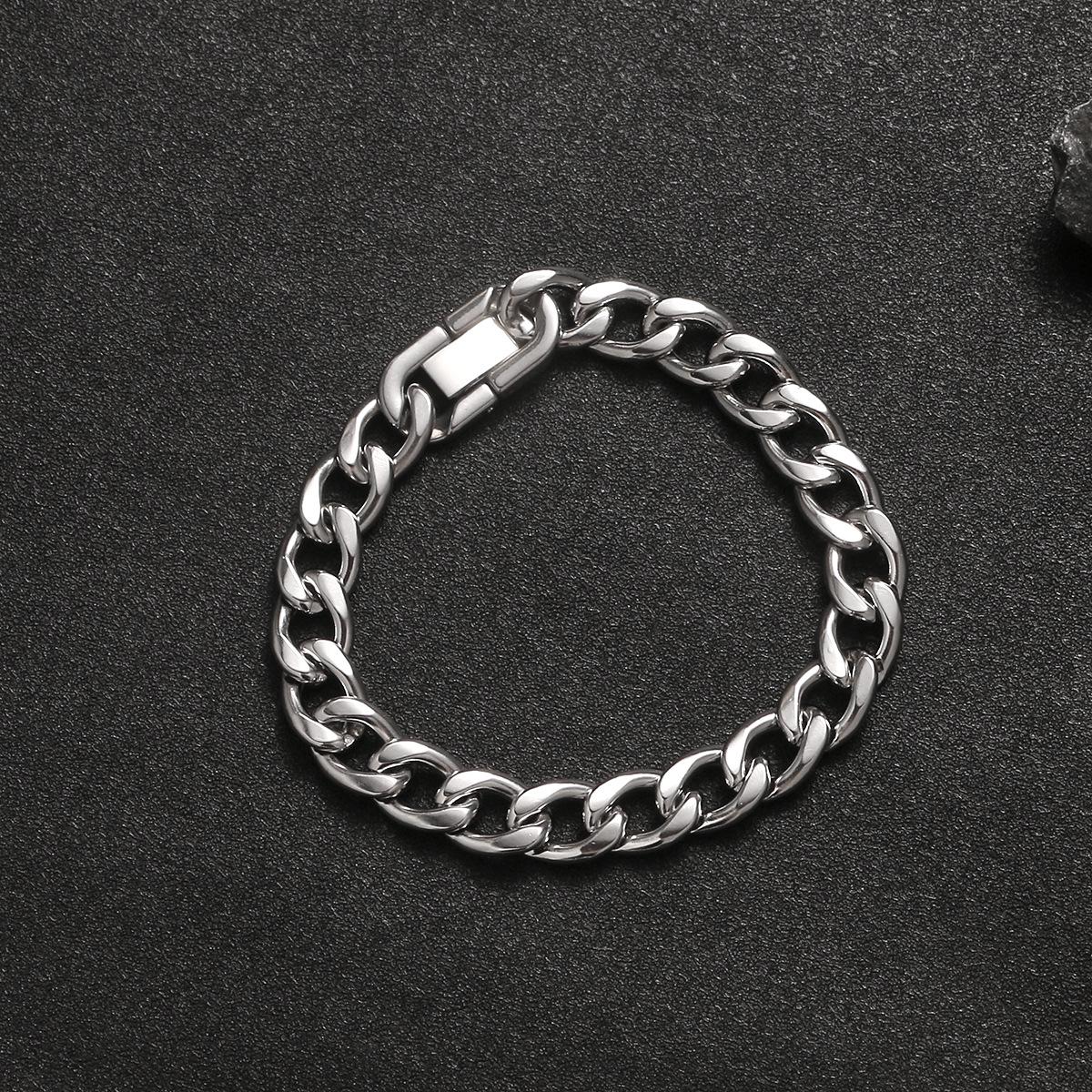 

Браслет ланцюжок кубинського плетіння з титанової сталі: Трендовий, Міцний, Хіп-хоп Панк Стиль для Чоловіків