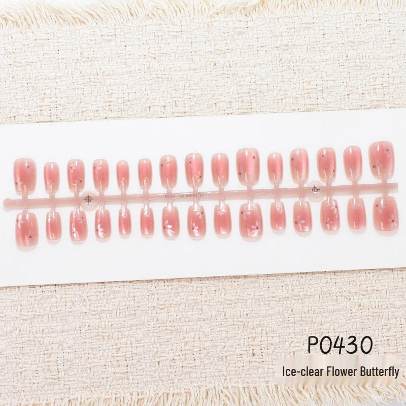 30-Piece Autumn Winter Translucent Flower Butterfly Cat Eye Nail Art Stickers