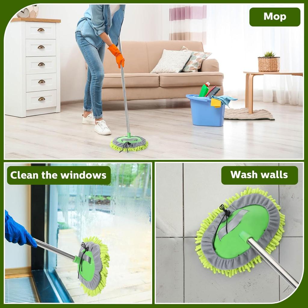 Tallew 5 Pcs Car Wash Mitt Kit, Car Clean Brush Not Included, Microfiber Mitt Clean Detail Cleaning Tools Truck Washing Chenille Scratch Free