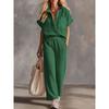 Spring Summer New Women's 2-piece Outfit, Short Sleeve Top + Casual Pants Matching Set, Fashion Casual Two Piece Suit