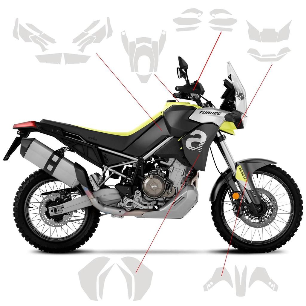 Ochranná fólie na lak Tuareg 660 pro Aprilia Tuareg 660 PPF sada proti poškrábání 2022-2024