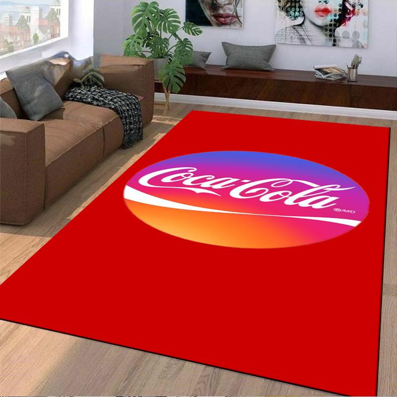 Red Carpet with Classic Coca-Cola Text Logo Design for Home Suitable for Use As an Anti-slip for Living Room Bedroom Sofas