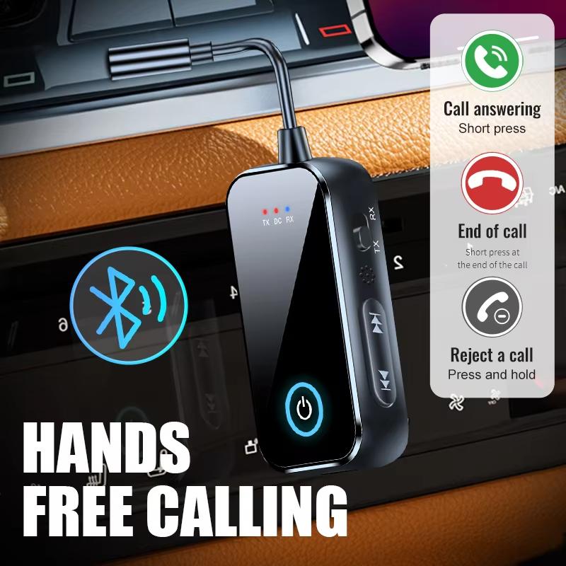 2 in 1 Bluetooth 5.4 Audio Transmitter Receiver 3.5mm AUX Jack Stereo Music Wireless Audio Adapter for TV Car Speaker PC Headphone