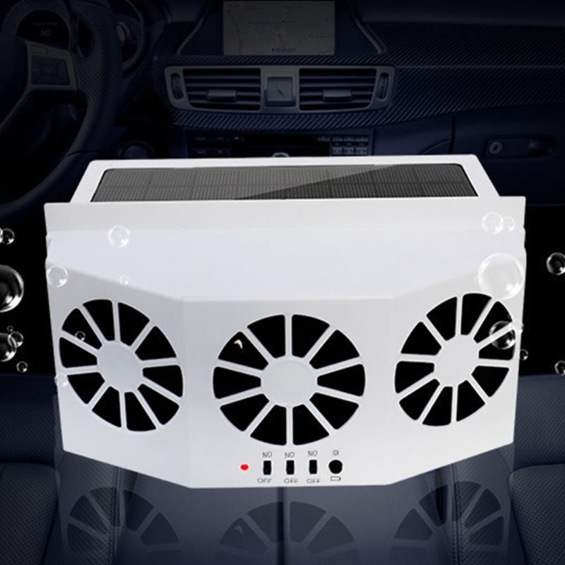 USB/Solar Powered Car Fan Auto Front Rear Window Solar Ventilator Car Air Vent Exhaust Cooling Fan Radiator