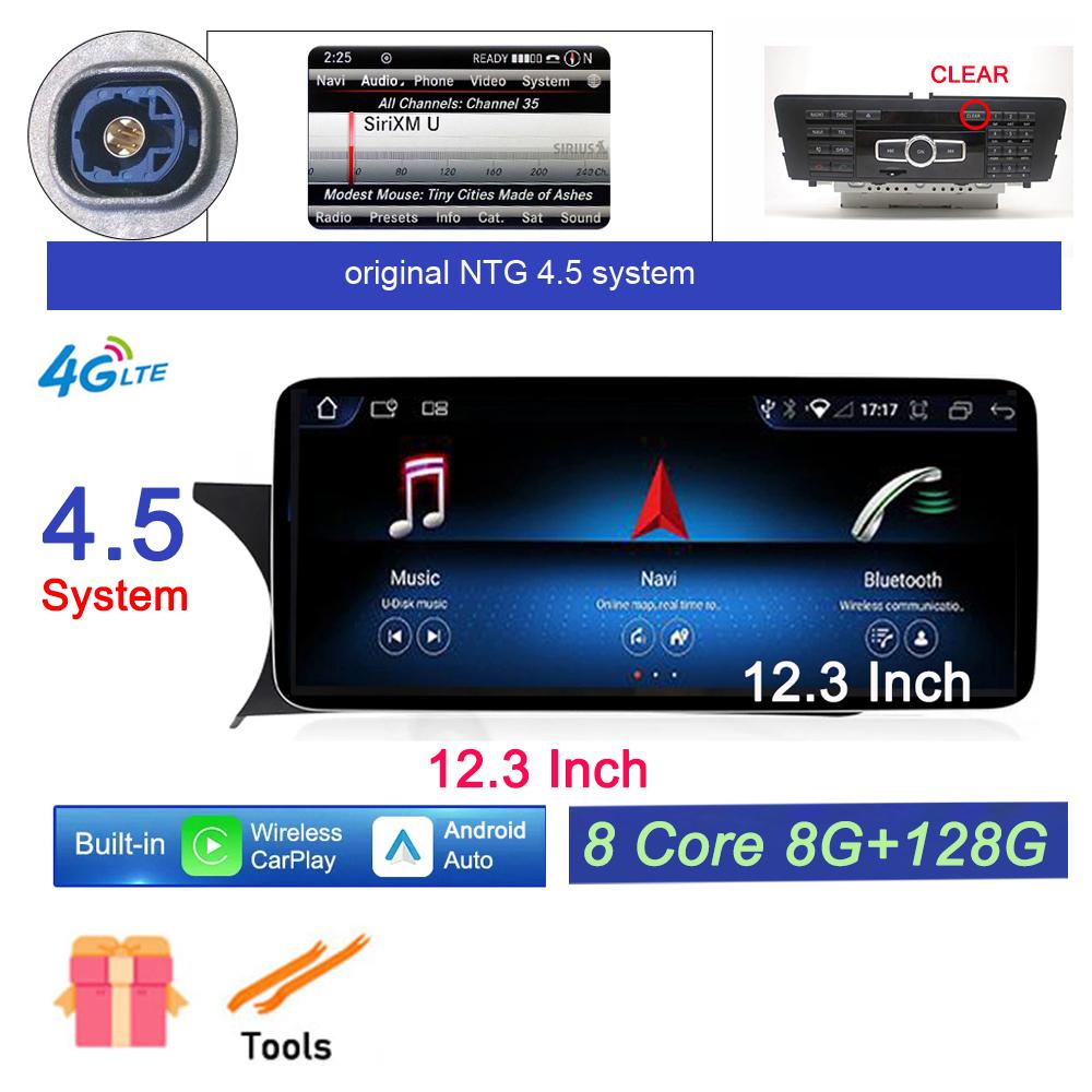 12.3 Inch IPS Screen Android 14 For Mercedes Benz C Grade W204 2011 - 2014 NTG 4.5 System Car Video Radio Stereo GPS Navigation