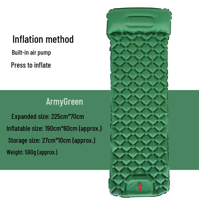 Thickened Outdoor Foldable Moisture-Proof Inflatable Tent Mat, Suitable for Single or Double Use.