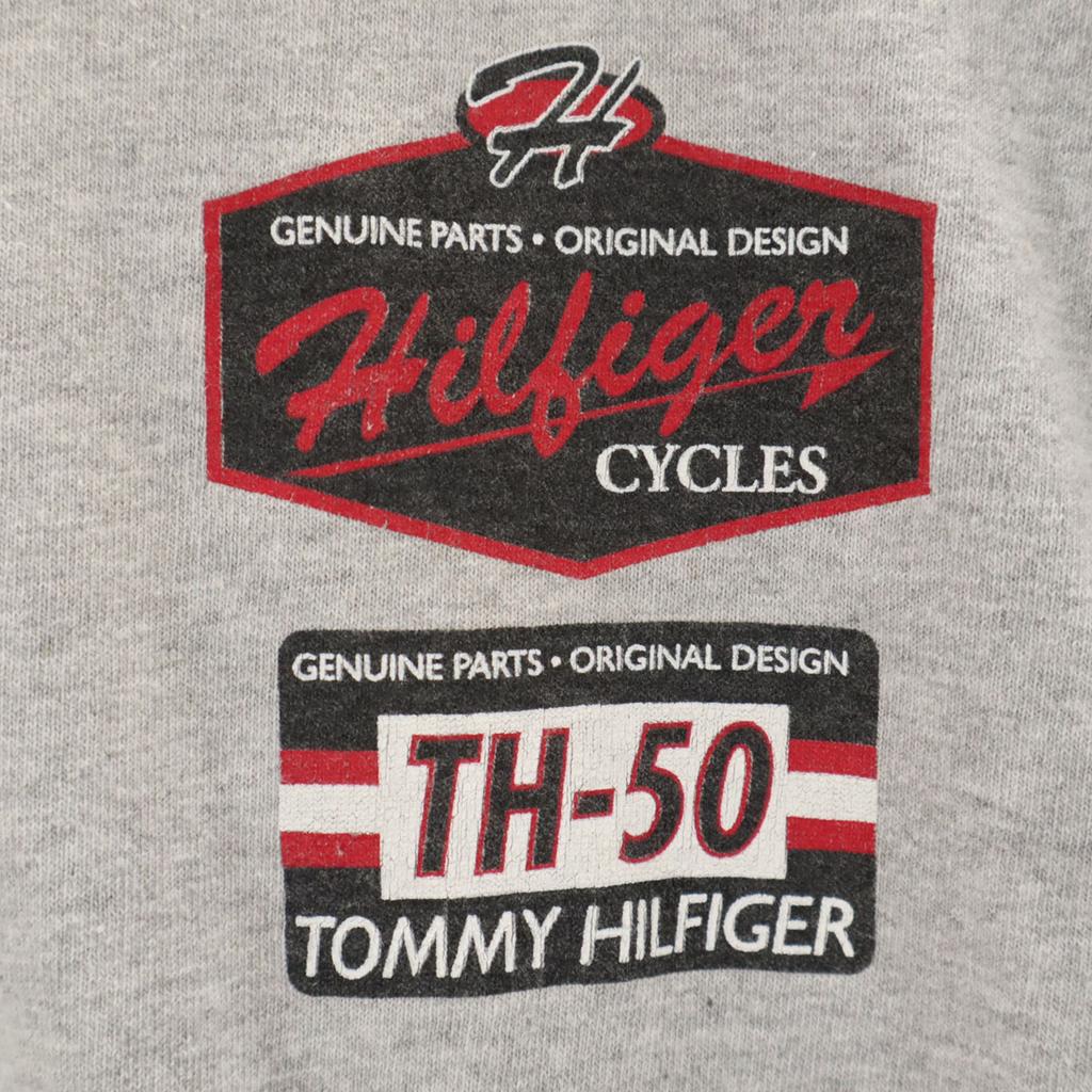 Tommy Hilfiger 90er Jahre Made in USA Old Backprint Kurzarm T-Shirt L grau Herren Gebraucht