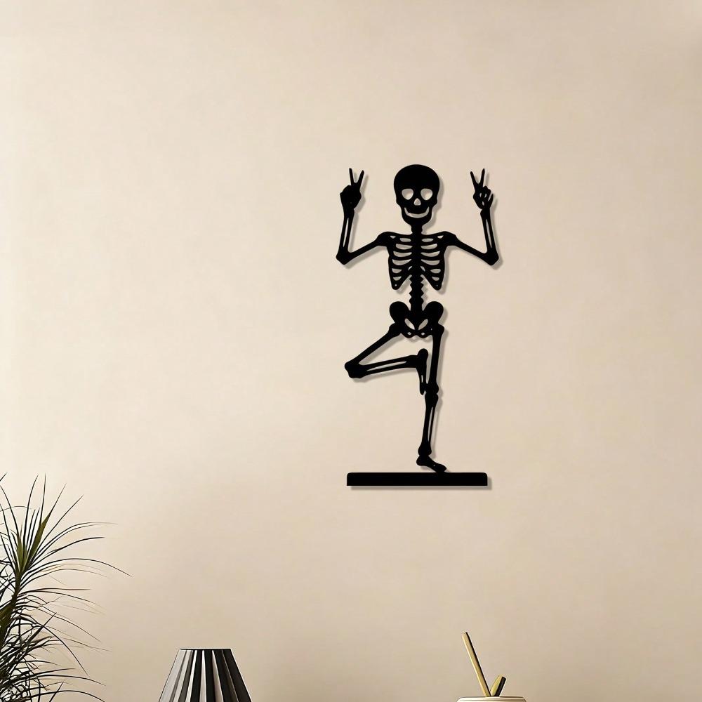 Skeleton Iron Wall Art Halloween Gothic Outdoor Metal Sculpture