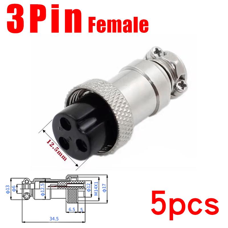 5pcs GX16 Flange Butting Type Aviation Plug Socket 2/3/4/5/6/7/8/9/10 Pin Male Female Fixing Circular Connectors
