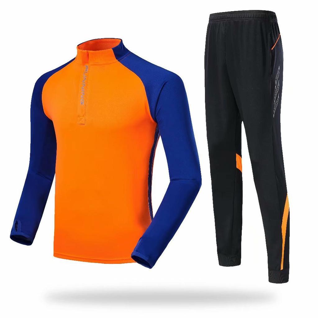 New Breathable Long Sleeve Soccer Jersey Set Make Men'S Training Wear Autumn Soccer Jersey Sportswear