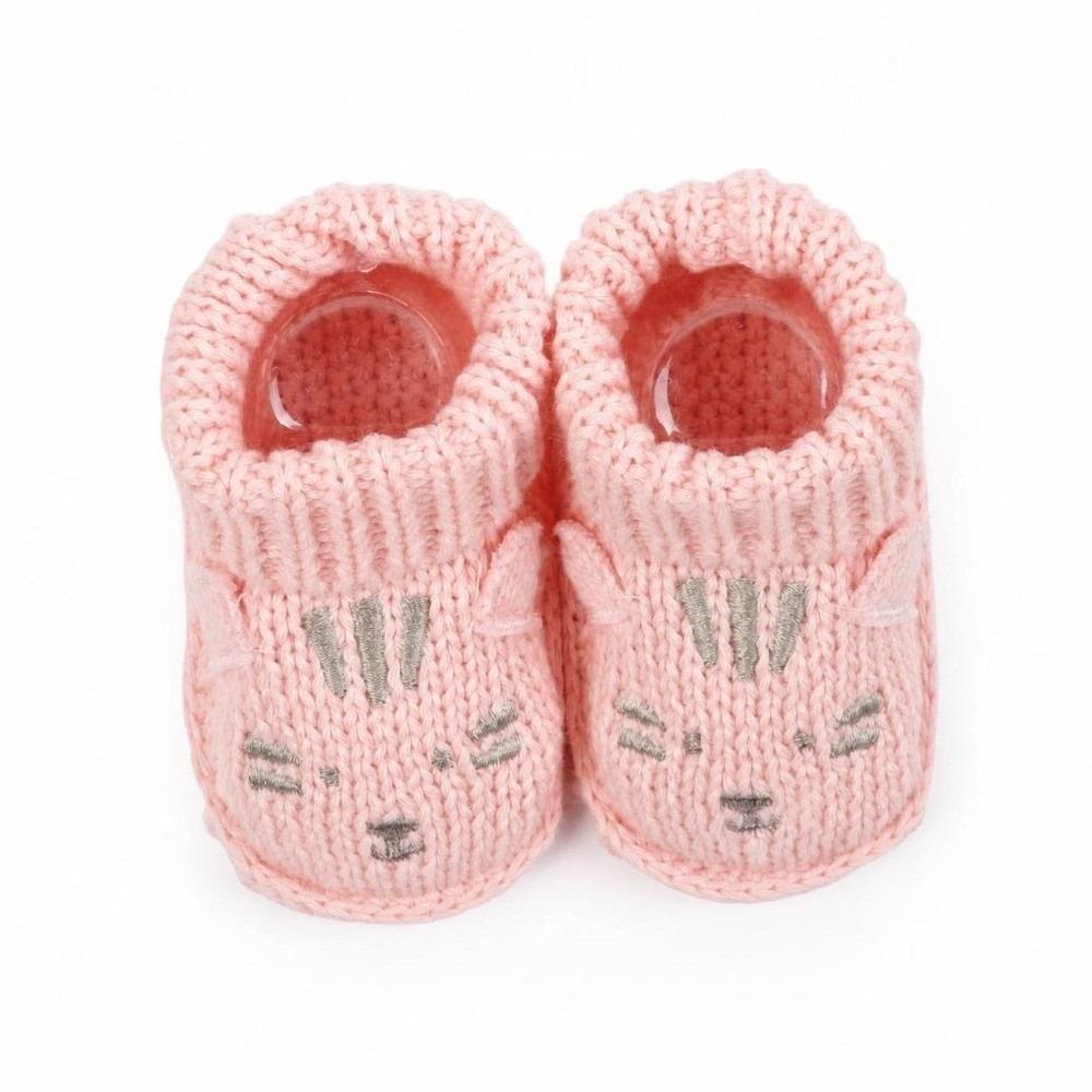 1 Pair Cartoon Pattern Infant Pre-walkers Anti-slip Design Toddler Sock Shoes  for 0-3 Months Baby