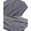 Women Knitwear Autumn Women Double Zipper V-neck Chic Simple Sleeveless Sweater Vest Out Wear Warm Gray Knitted Coat Cardigan