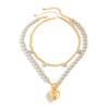 Ingemark 2Pcs/Set Punk Love Heart Pendant Choker Necklace for Women Trendy Vintage Bead Chains Wedding Bridal Neck Jewelry New