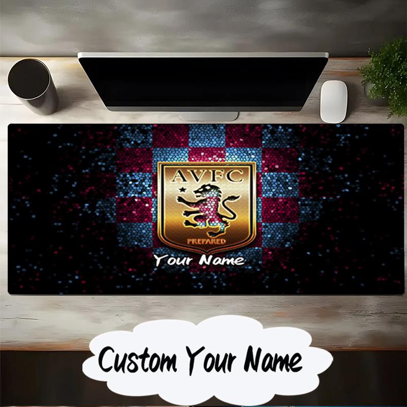 Custom Name Mouse Pad Football Villa Design Mouse Pad, Gaming Mouse Pad, Keyboard Pad, Desk Decor for Computer Notebook Fan Birthday Gift