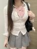 High School Girl Cosplay Uniform Sailor Uniform JK Uniform Girls High School Uniform Set JK Gakuran Grey 2XL [Wuzfully] 3-Piece