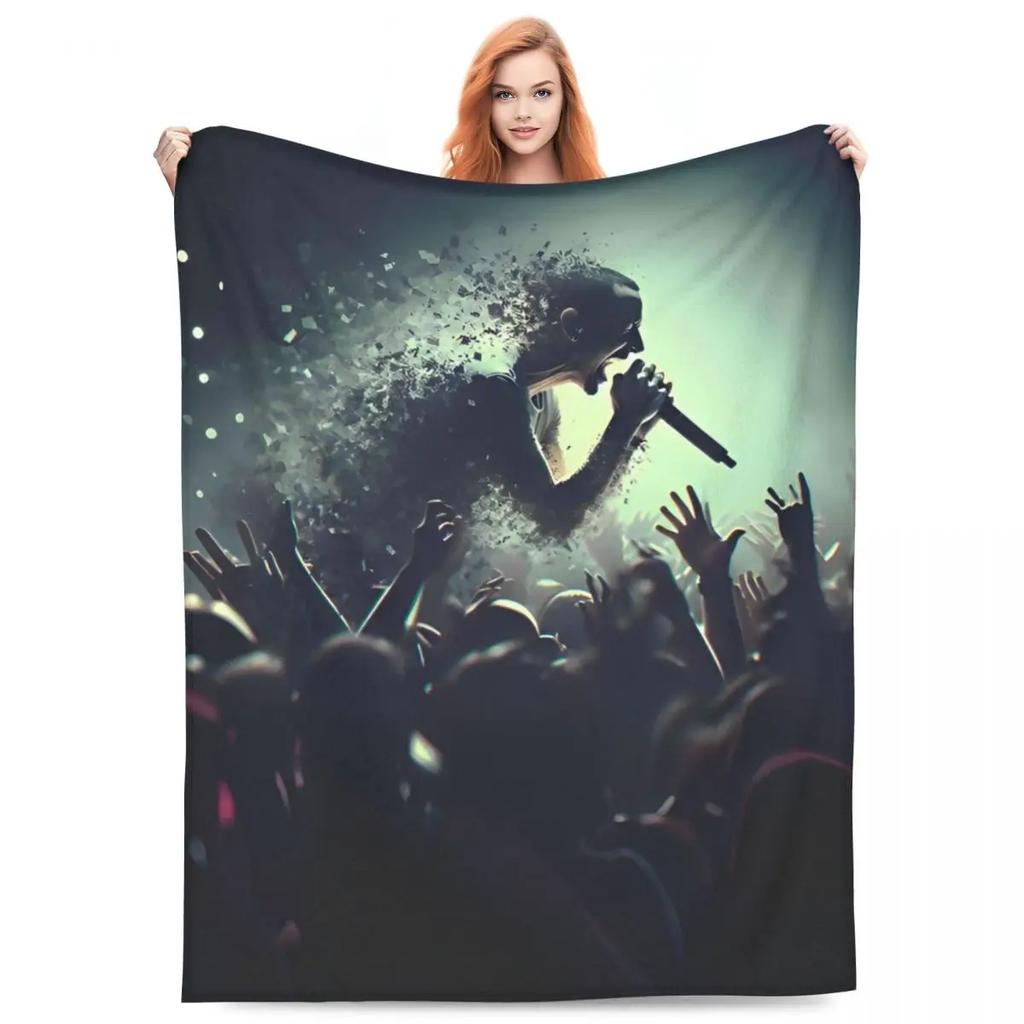 L-Linkin Rock Park Blanket Cover Fleece Super Warm Throw Blankets for Home Couch Bedroom Quilt