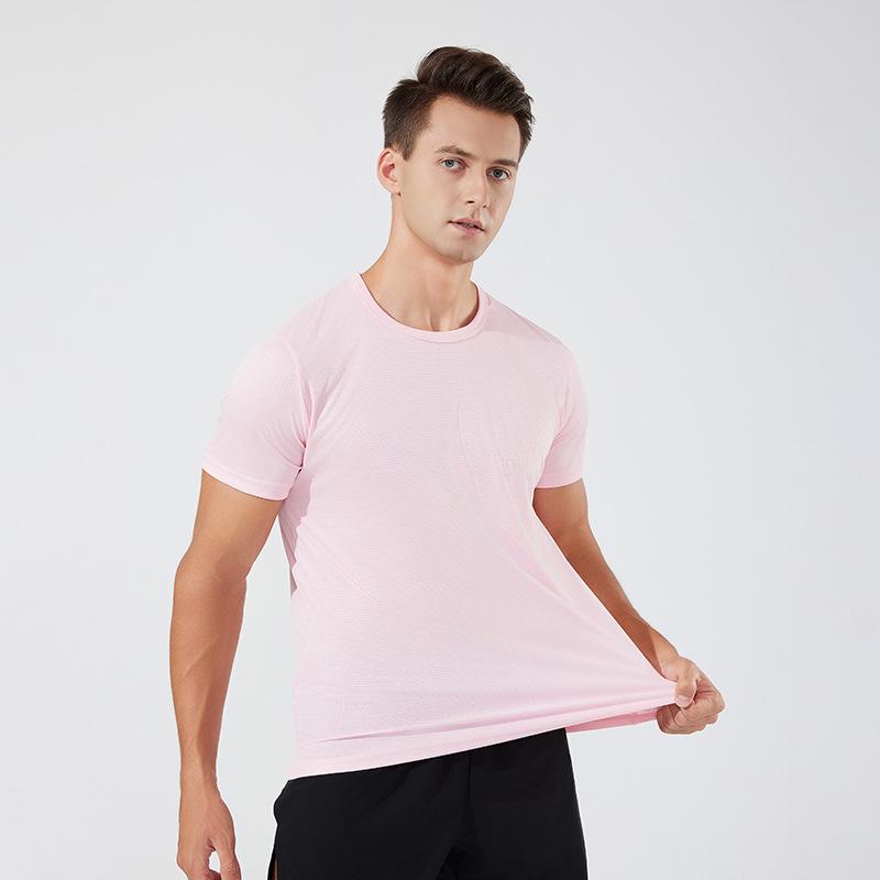 Unisex Quick-Dry Short Sleeve Running T-shirt - Solid Color Sportswear