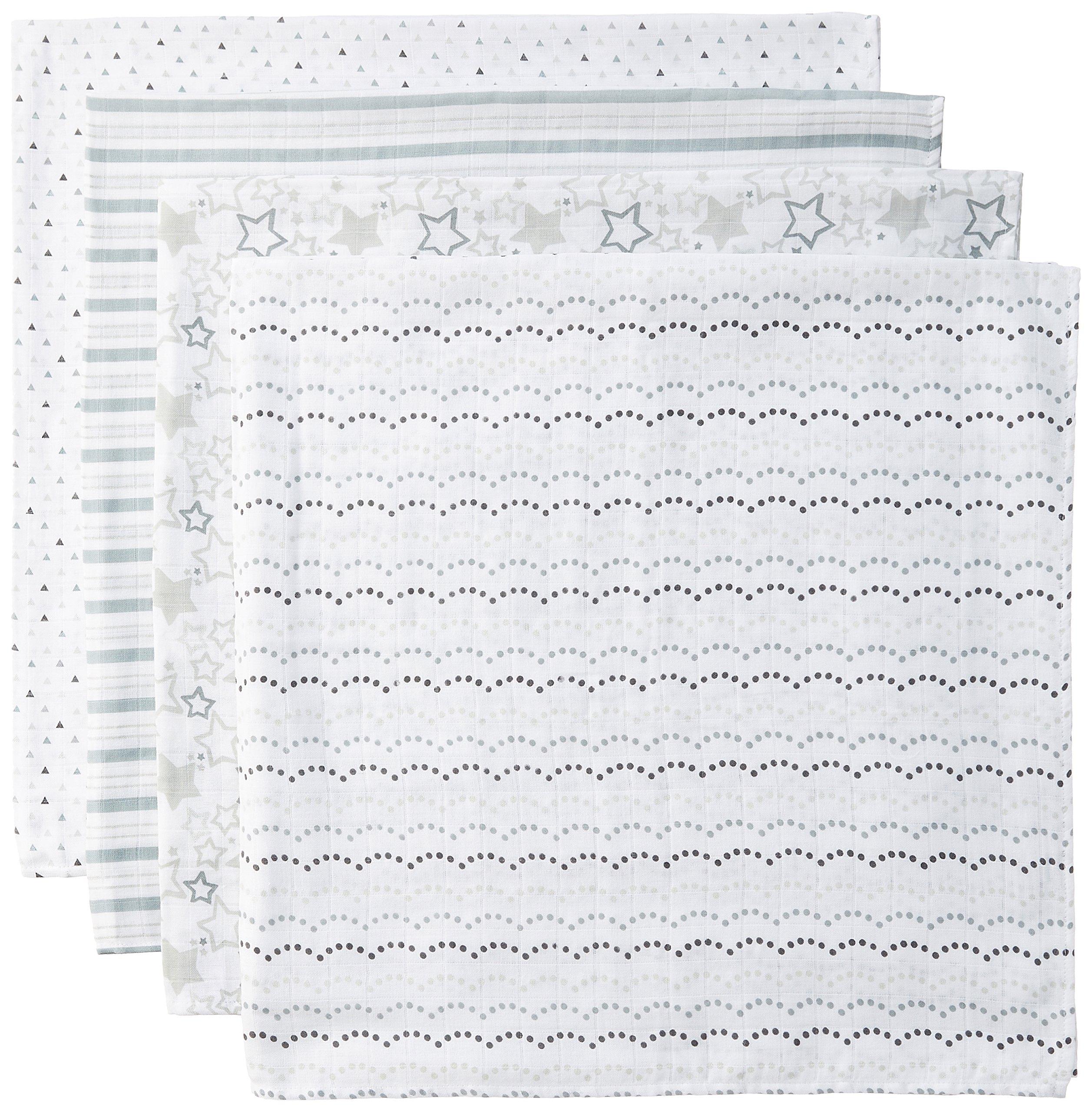 

Пеленки Swaddle Designs из муслина, хлопка, звездного сияния, мерцающего серебра, набор из 4 штук, подарок для новорожденного, японский SDM-146ST [подлинный продукт]
