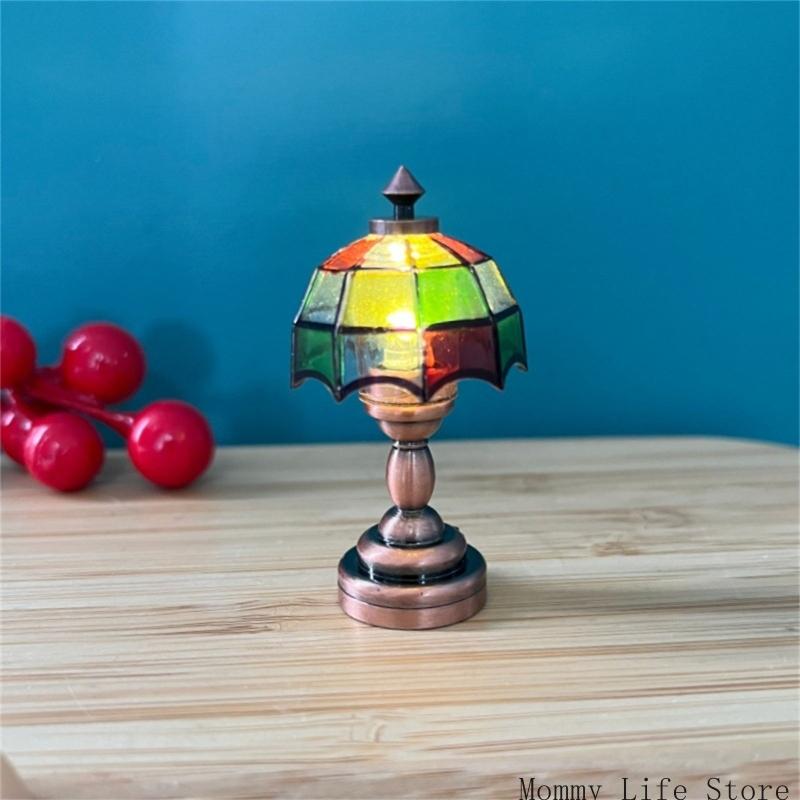 Lampshade Model Bedroom Table Light Miniature Furniture Model Accessories Role Play Furnishings Lighting Toy Doll House