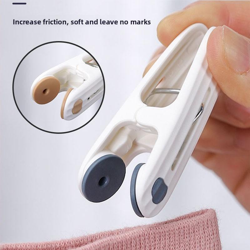 Multi-functional Plastic Invisible Clip Clothes Hanger, Household Clothes Rack, Clothing Wind-proof Fixation Clip, Socks and Bed Sheets Drying Clip