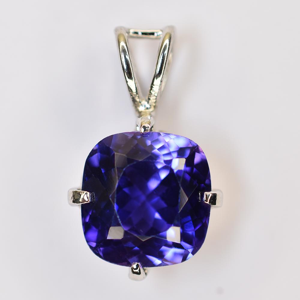 14.75 Ct Ceylon Blue Sapphire 925 Sterling Silver Pendant Natural Certified