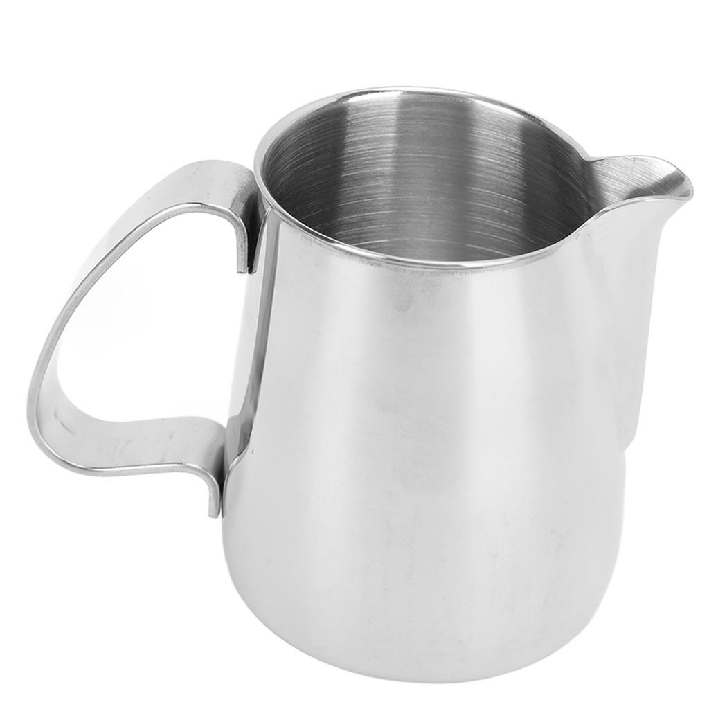 Aufschäumbecher 304 Edelstahl Tropffreier Spitzausguss Integrierter Milchaufschäumbecher Kaffee Dampfgießer 350ml