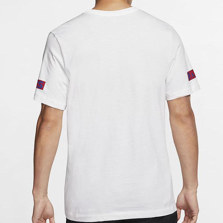 Jordan SS20 Paris Saint-Germain Logo Tee Men Tops White BQ8385-100