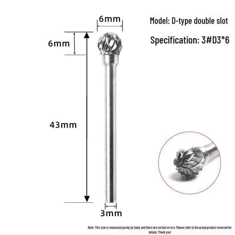 Tungsten Steel Grinding Head Carbide Rotary File for Metal Polishing, Wood Carving, Milling Cutter - 3x6mm