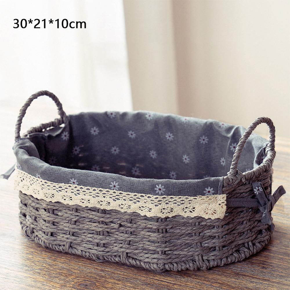 Imitation Rattan Rattan Storage Baskets Home Decoration Vegetable Fruit Hand-woven Baskets Multi-Purpose Toy Storage