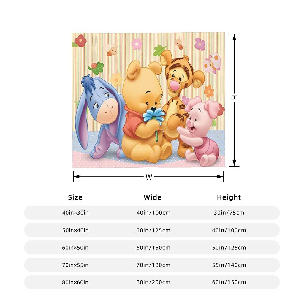 Tigger Blanket Fleece Winnie The Pooh Ultra-Soft Throw Blanket for Bedroom Sofa Bedspread