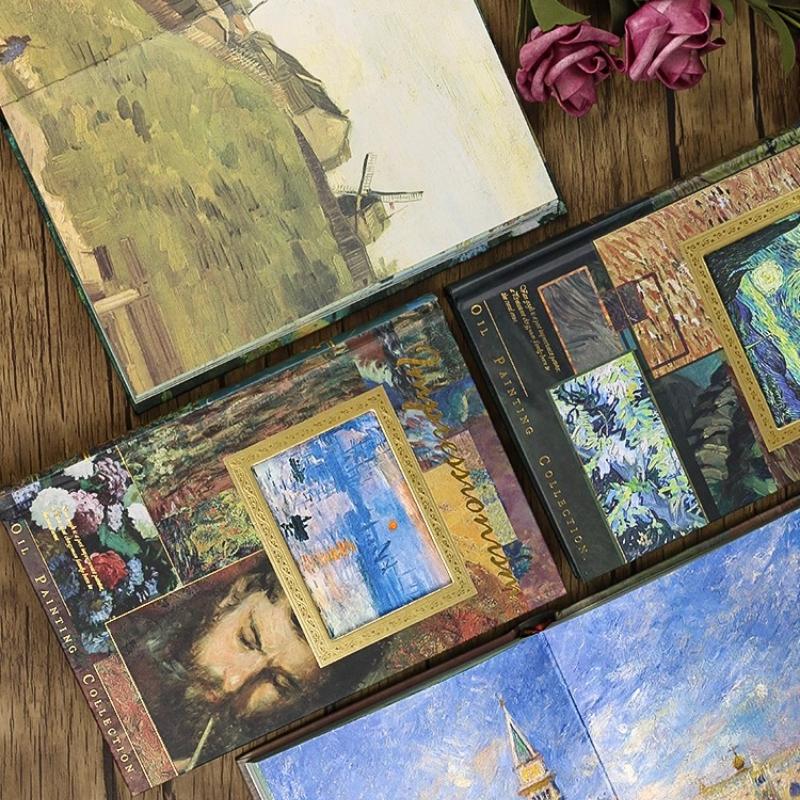 A5 Vintage Kunstjournal 128 Farbseiten mit dickem Skizzenpapier Berühmte Gemälde-Illustrationen für Scrapbooking Tagebuch
