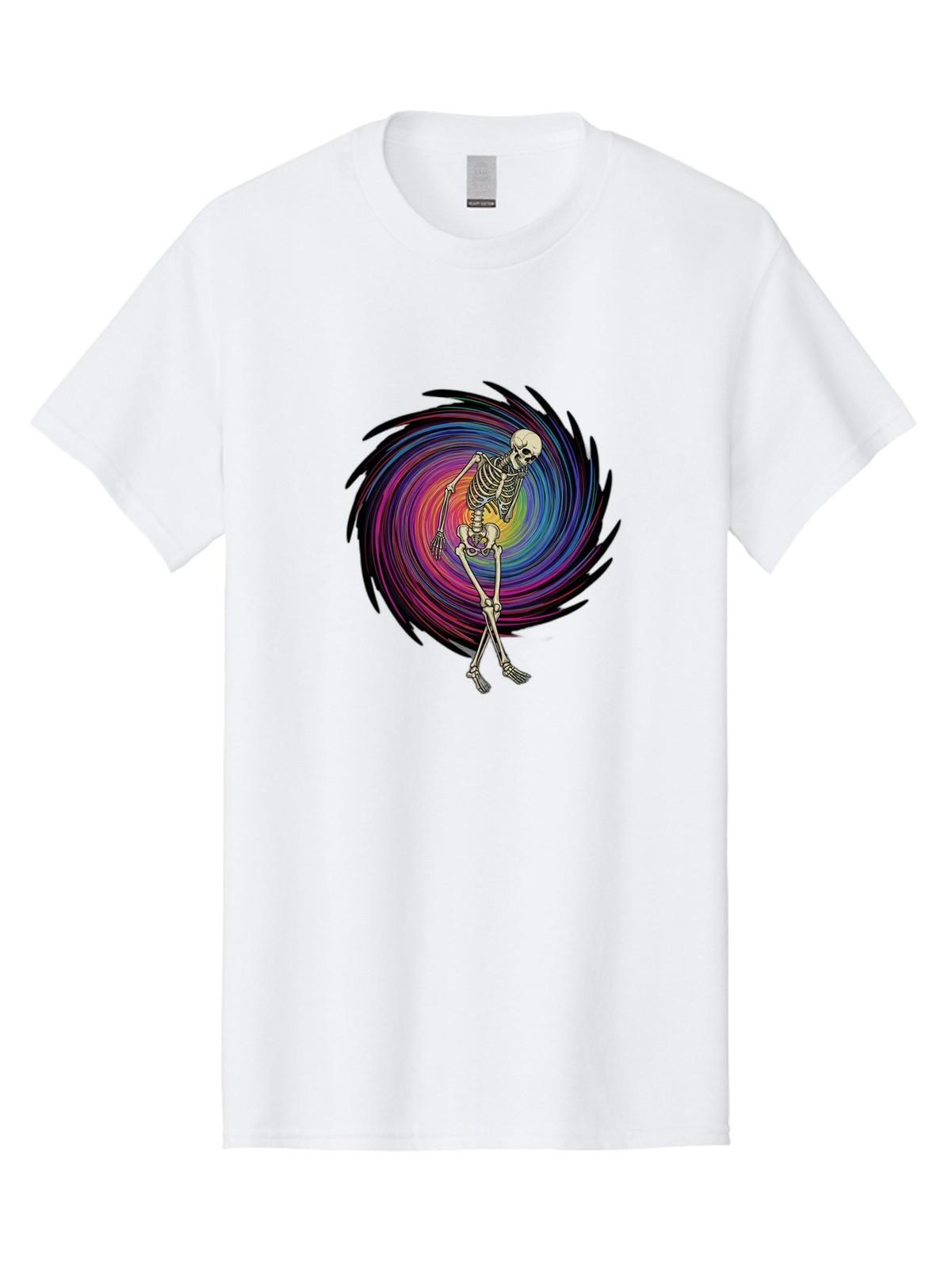 Dancing-Skeleton Mens Graphic Tee, 100% Cotton, Casual Summer Wear S разноцветный