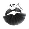 Halloween Bat Costumes Set Skirt Headband Clothes Suit Photo Props Wing with Wand for Women