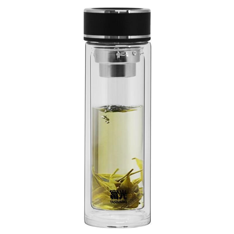 Fuguang Double-Wall Insulated Glass Cup with Tea Infuser