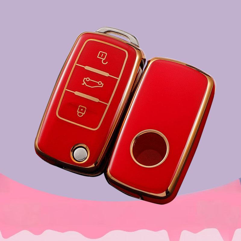 TPU Car Key Case Cover Fob For VW Volkswagen Polo Tiguan Passat B5 B6 B7 Golf MK Jetta Skoda Kodiaq Superb Octavia Seat