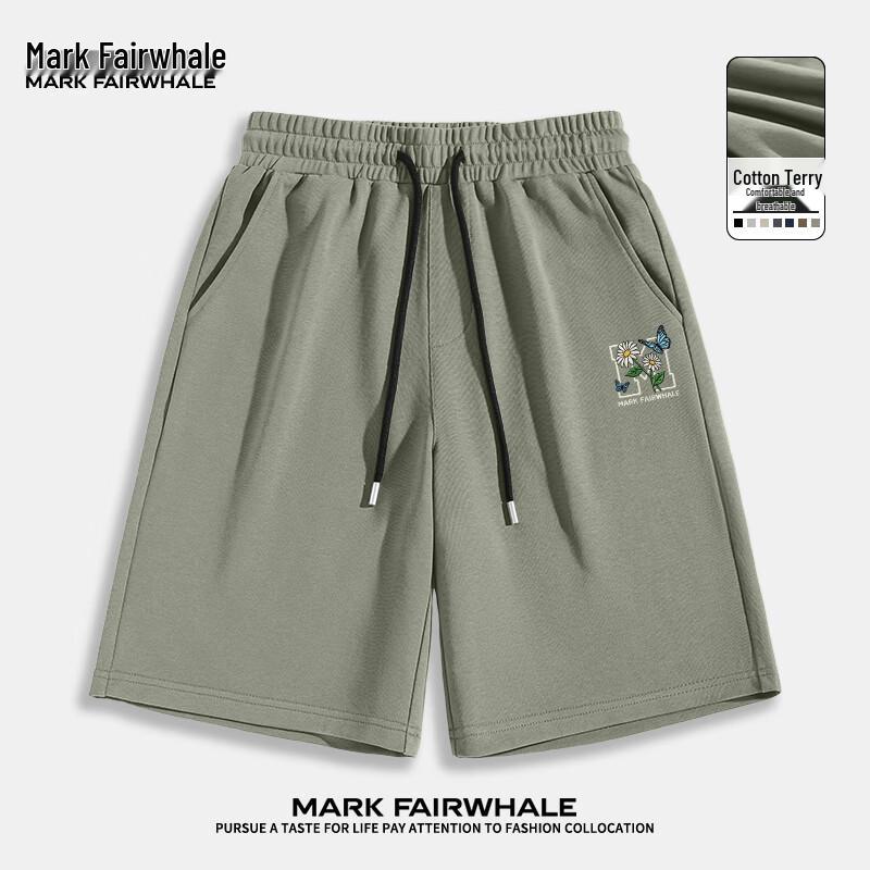 MARK FAIRWHALE Men's Loose Fit Cotton Casual Athletic Shorts