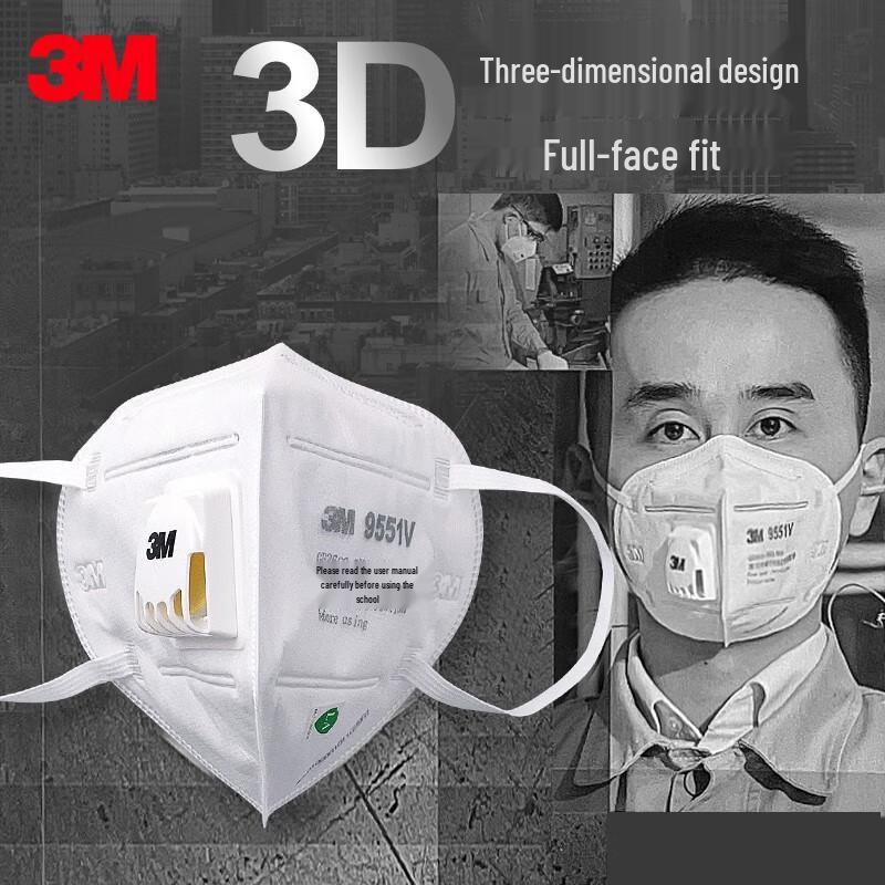 3M 9551V KN95 Ear-loop Dust Mask