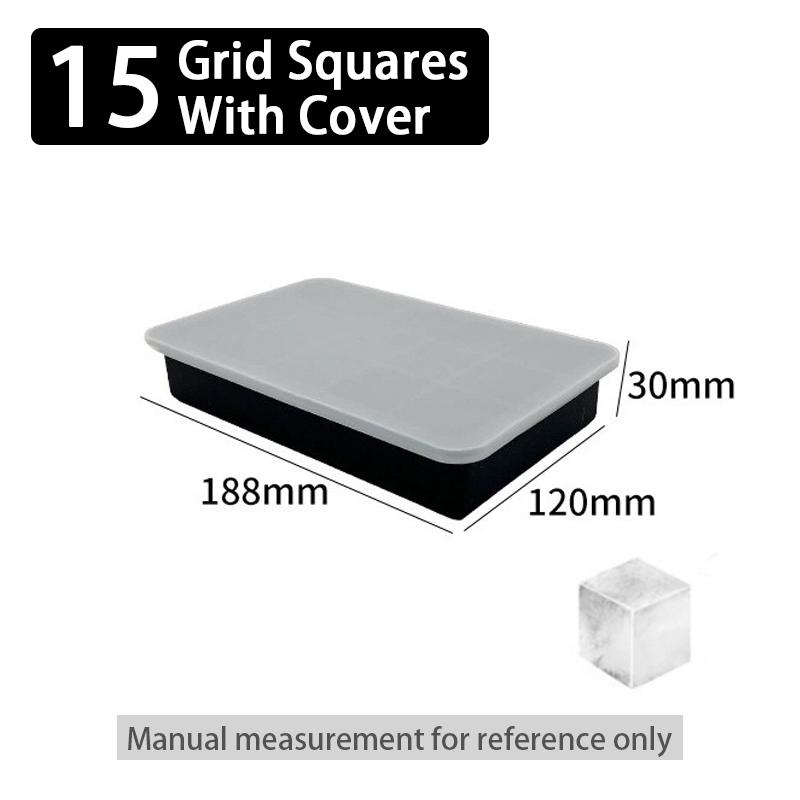 Silikon-Eisformen Mehrfach wiederverwendbare Eiswürfel-Formen Gitter Große Eiswürfelform Silikon-Kühler