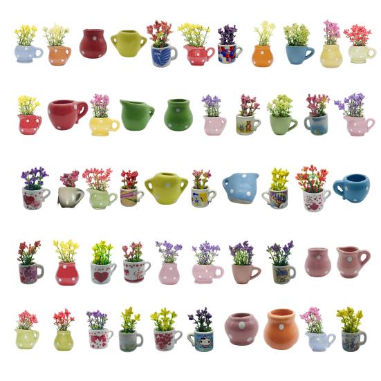 6/8Pcs Mini Ceramic Vase Refrigerator Magnet Home Office Kitchen Locker Fridge 3D Miniature Flower Vase Magnetic Decoration Ornament