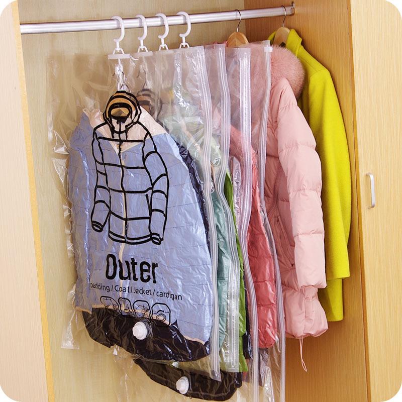 Hanging Vacuum Compression Storage Bag for Dustproof and Moistureproof Clothing Organization