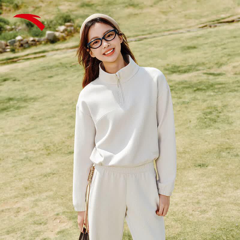 Anta Women s Easy Care Half-Zip Pullover Sweatshirt 160/S