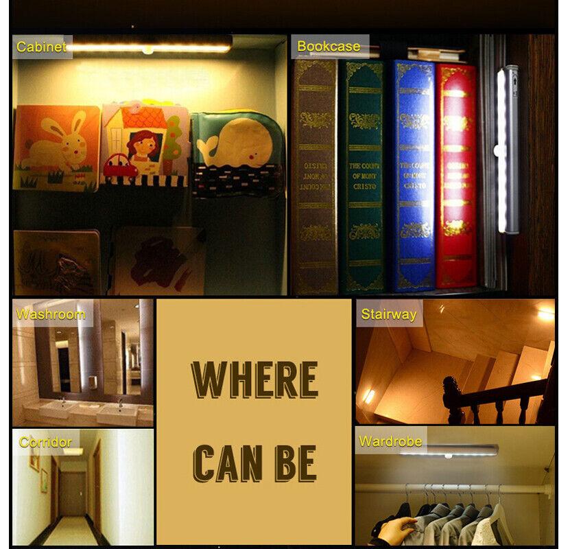 Motion Sensor LED Battery Night Light for Cabinets - Auto Sensing, Long Life LED