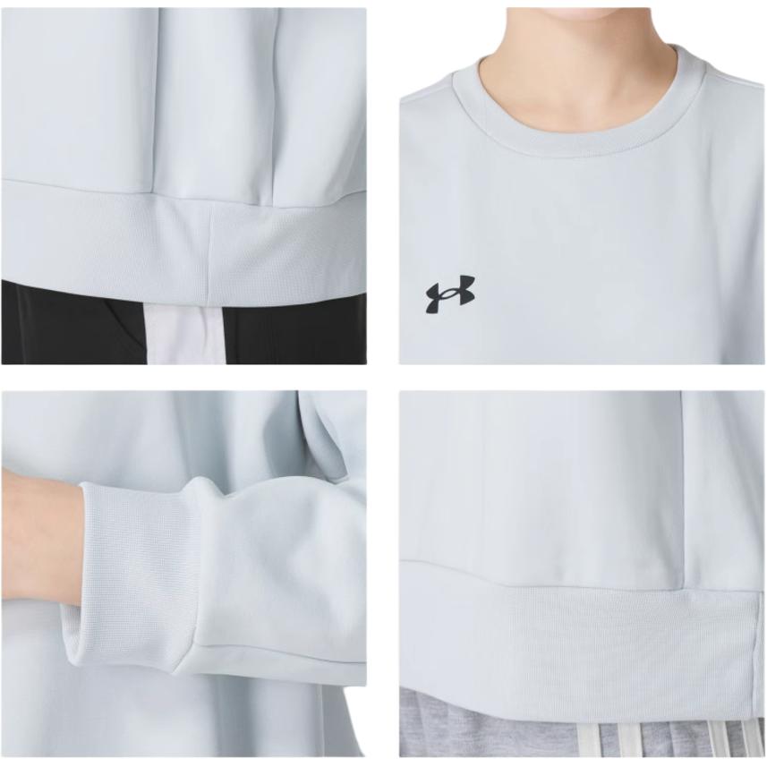 Under Armour Logo Pattern Round Neck Pullover Sports Long Sleeve Sweatshirt Unisex Sweatshirt Light-Blue 24600305-009