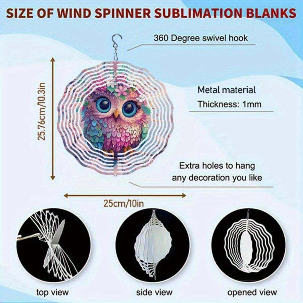 10 Inch Hanging Wind Spinner with 360 Degree Hook for Balcony Garden Decor Spring Summer Outdoor DecorationMetal Wind Chimes for Home Decor