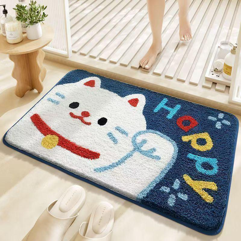 Adorable Imitation Cashmere Absorbent Bathroom Mat Carpet for Bedroom & Toilet
