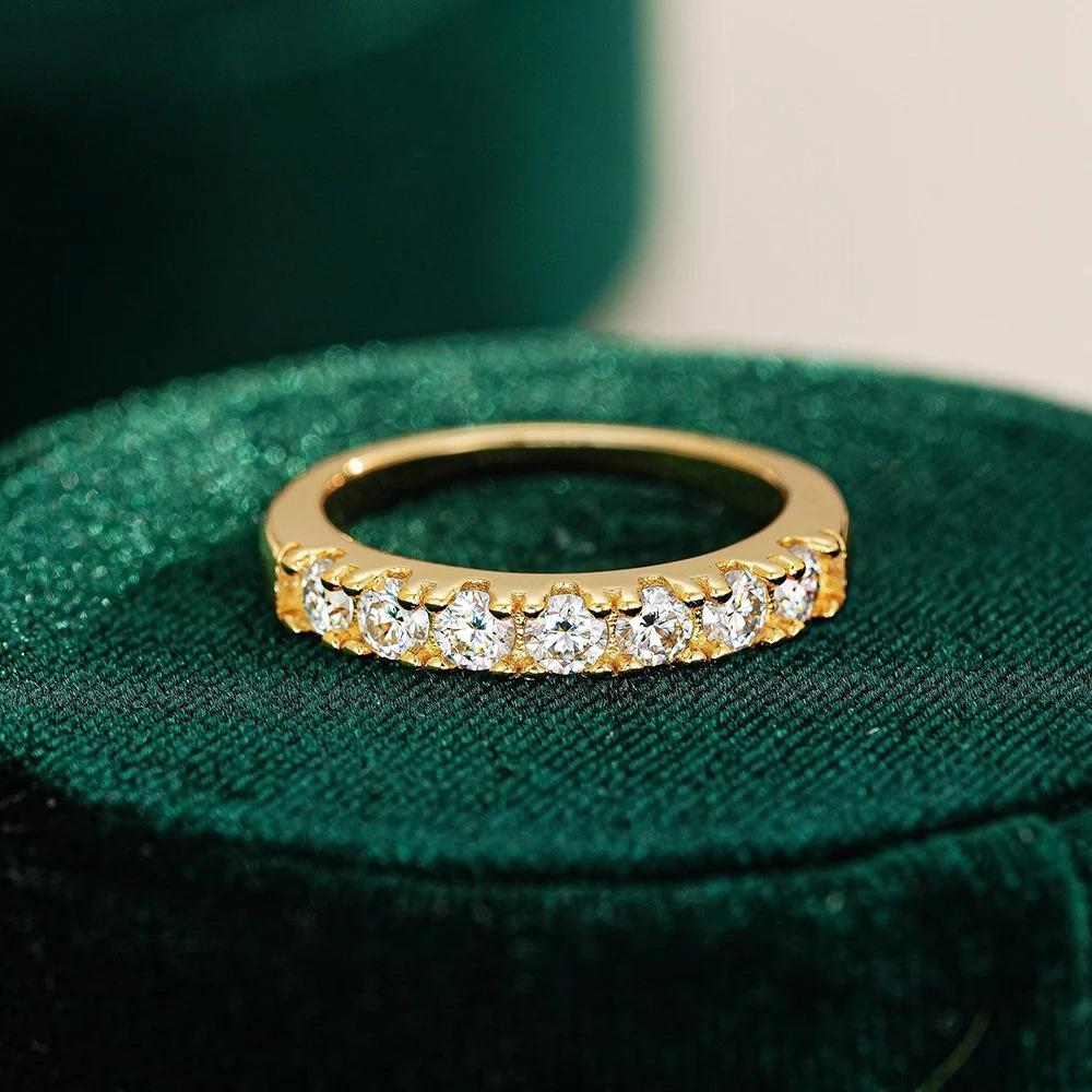 

Gold Ring for Women Ins Niche Design Frigid Style Gold 0.7ct Diamond Moissanite Rings Wedding Fine Jewelry 9 золотий