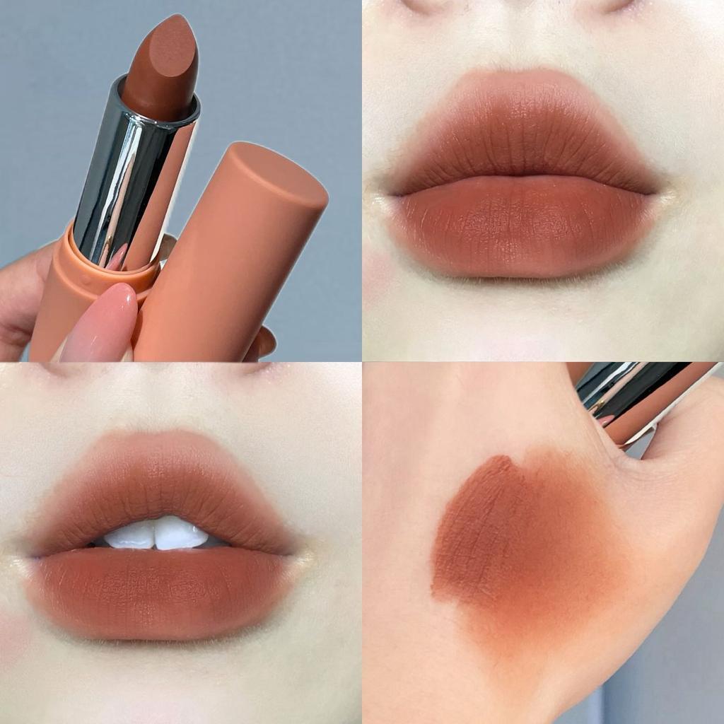 Rose Bean Paste Matte Lipstick Waterproof Long-Lasting Matte Nude Coffee Lip Glaze Non-stick Cup Lipstick Makeup Lip Tint Beauty