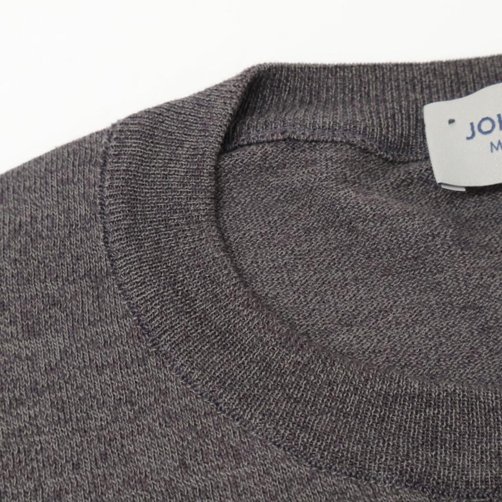 JOHN SMEDLEY Anthrazitgrau Wolle Rundhals Sommer Strickoberteile L Anthrazitgrau Gebraucht