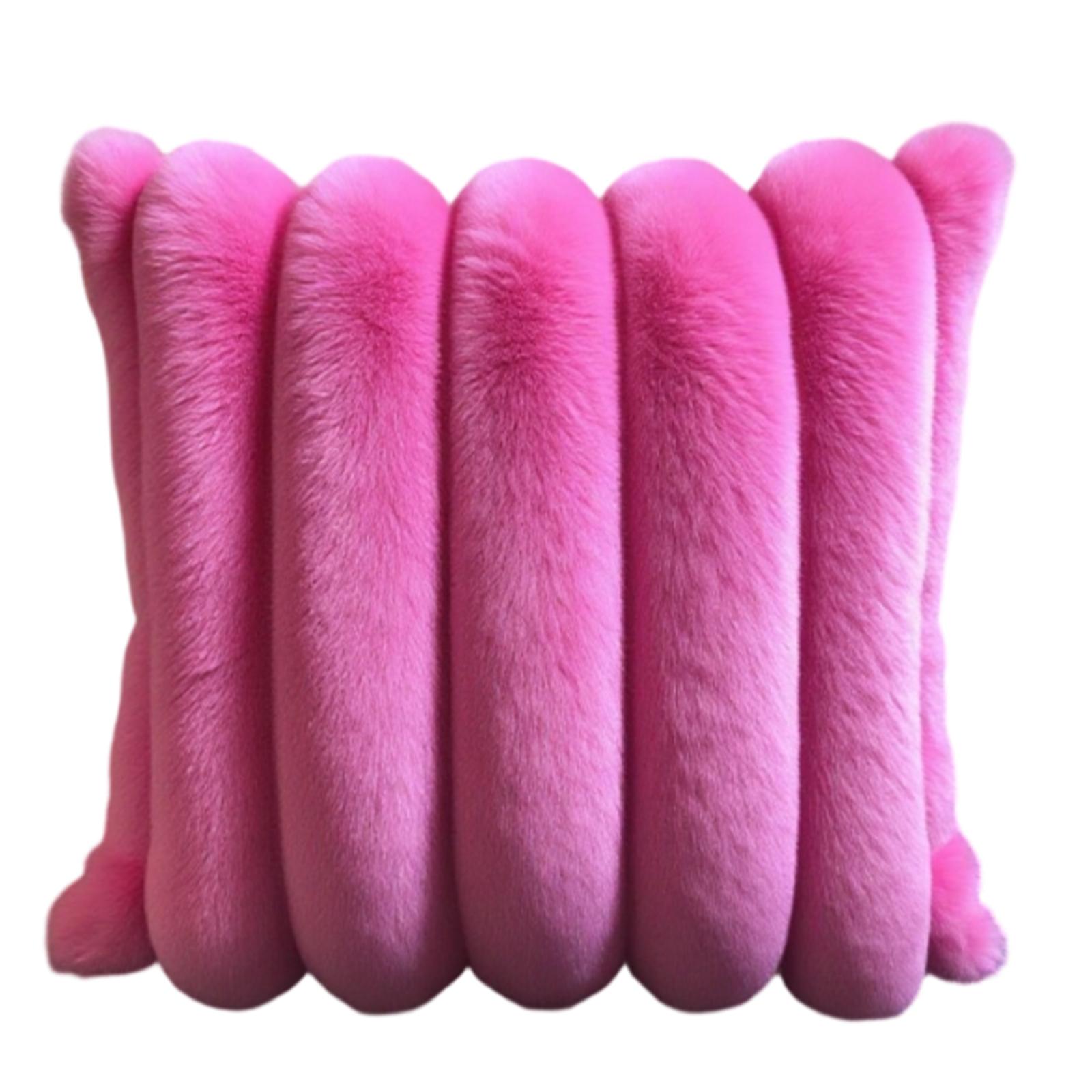

Plush Cushion Cover 45x45cm Soft Faux Fur Pillow Case Decorative Throw Pillow Cover for Sofa Bed Chair Home Living Room One Size горячий розовый
