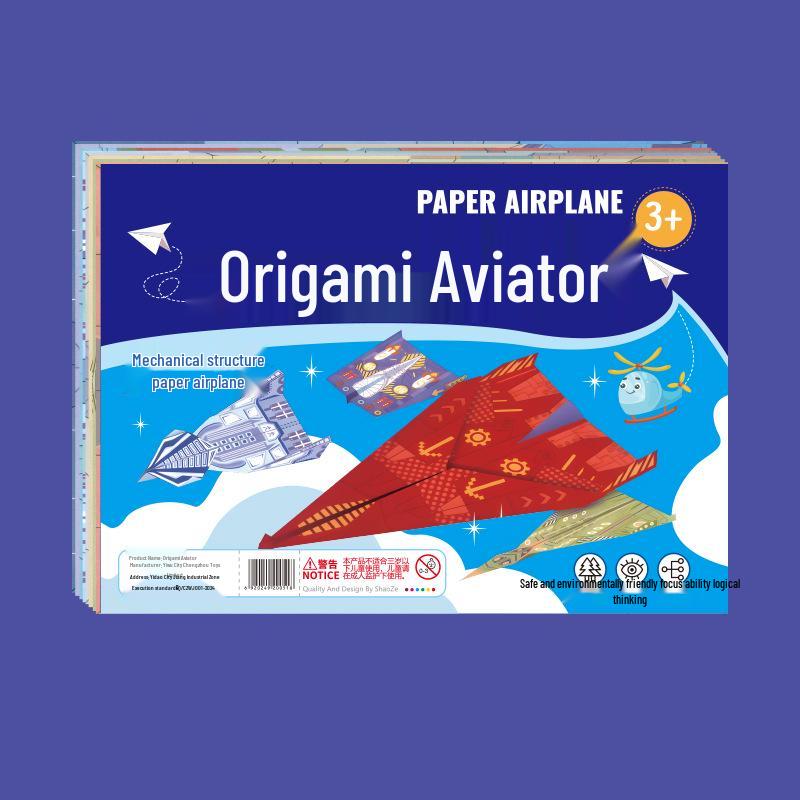 Beginner's 3D Paper Airplane Origami Kit: Creative and Colorful DIY Toy for Kids